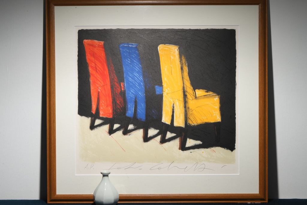 義大利名家 Fabio Calvetti 大型 藝術家試版簽名版畫 色々な想い  