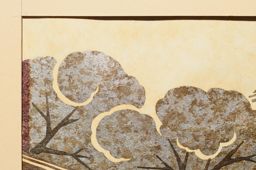 日本 金箔貼畫 城下  