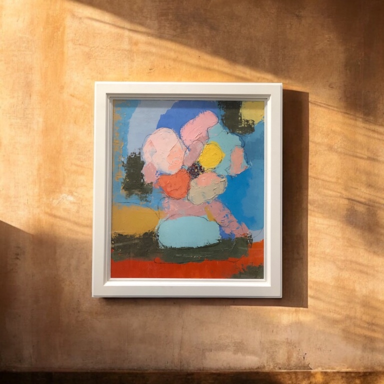 名家 木本久恵 大型 手繪油畫 日光下的色彩夢境  