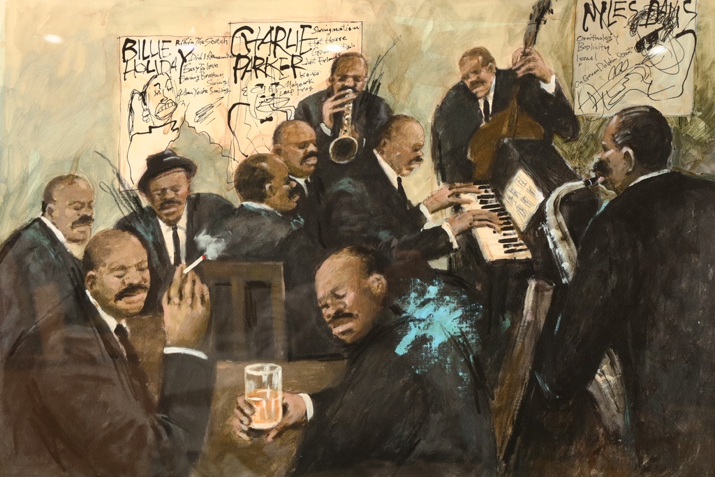 原價126000日圓 日本宣伝美術会 津田耕 金框 限量簽名藝術微噴 樂團  