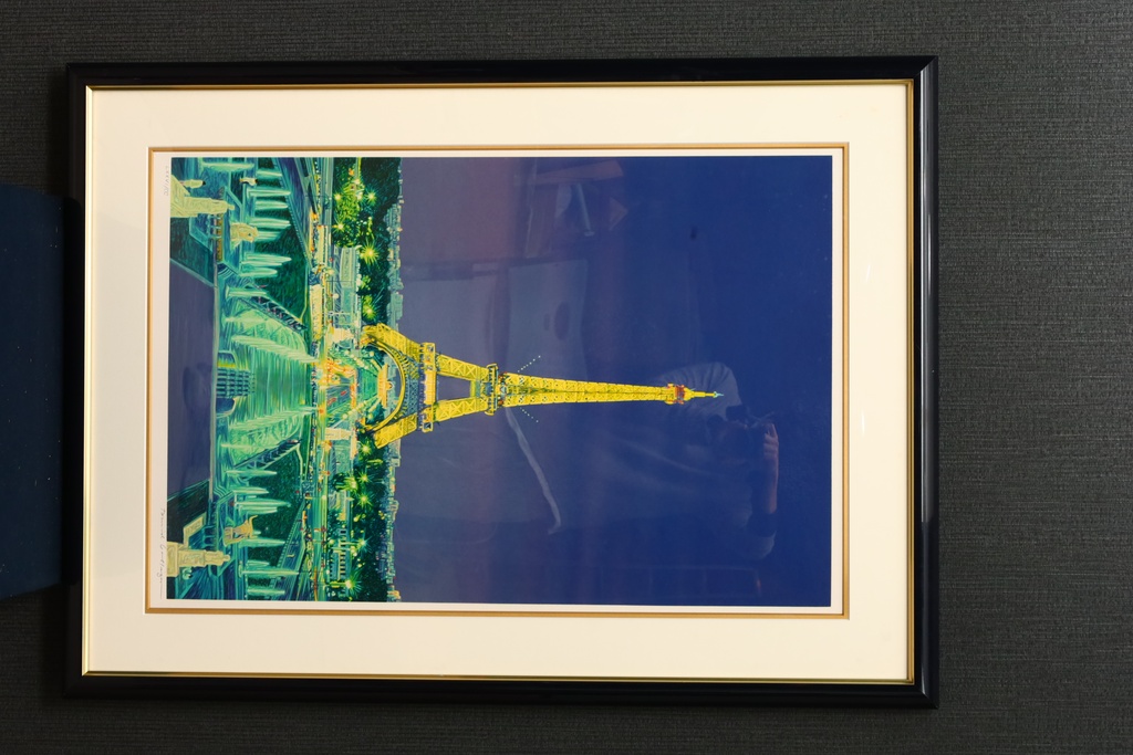 美國名家 David Gallegos  限量簽名絲網印刷 巴黎之夜  