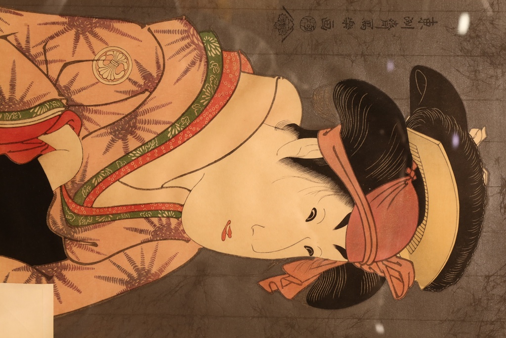 江戶後期浮世繪師 東洲斎写楽 版畫 三世瀬川菊之丞の田辺文蔵妻おしづ  