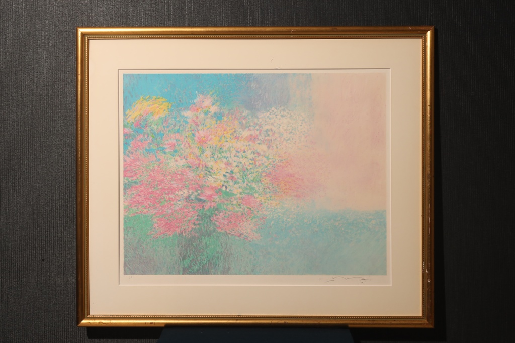 色彩的魔術師 Claude Manoukian 巨幅金框 藝術家試版簽名版畫 春之花束  