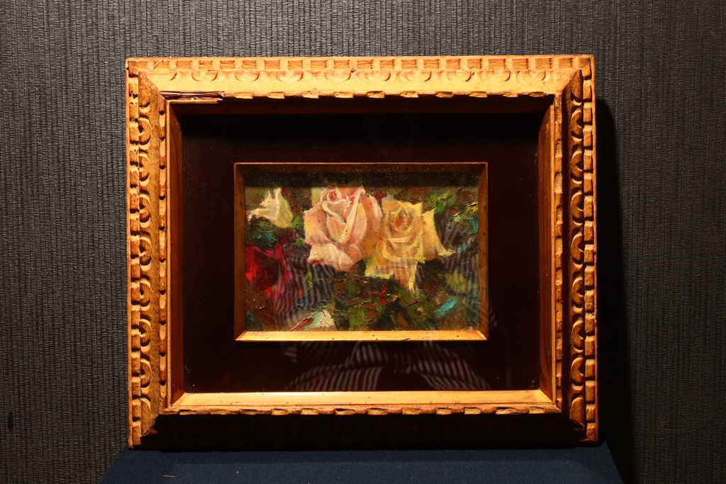 名家 T. Sino 手繪油畫 玫瑰的私語  