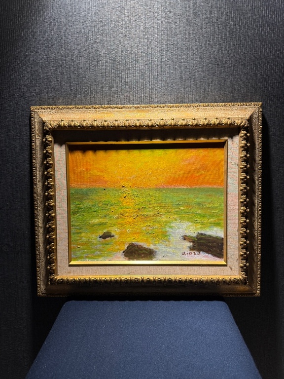 金框手繪油畫 夕陽餘暉的詩篇