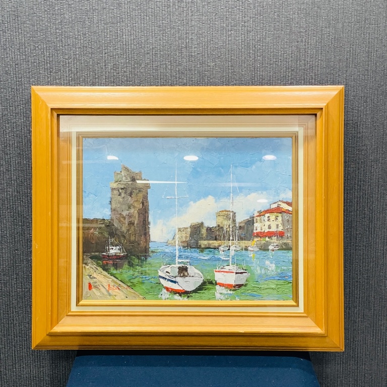 象元会 浅田薫 手繪油畫 港灣晨光 